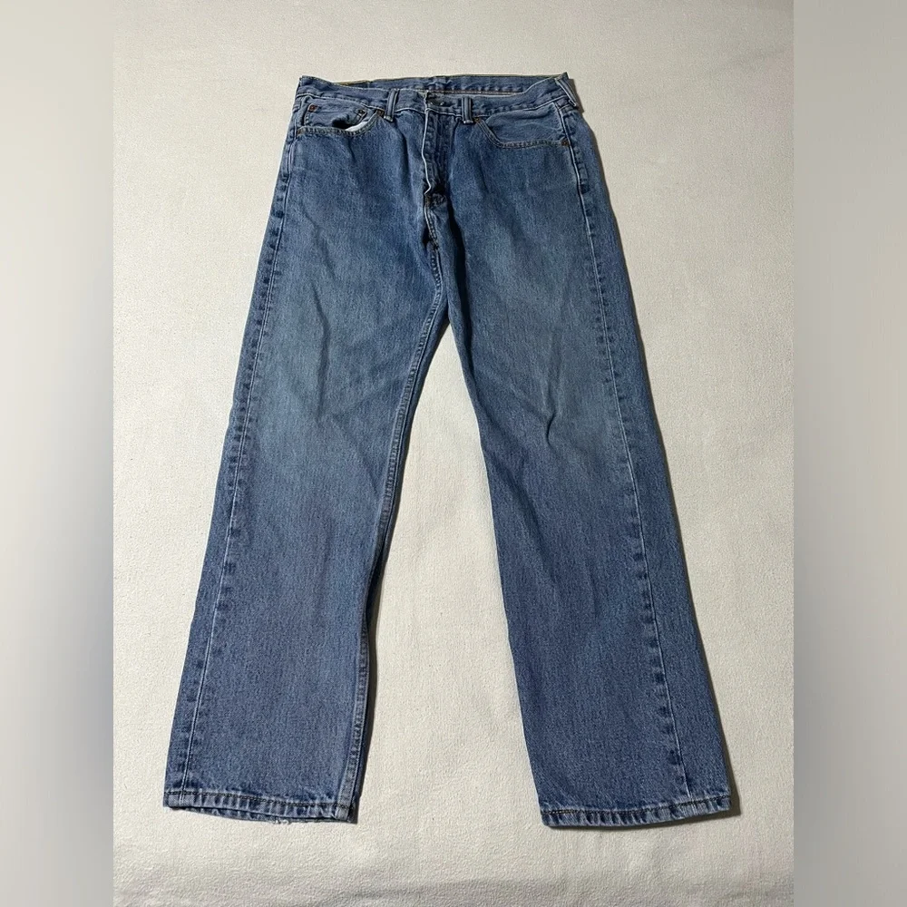 Levis 505 Mens 32x29 Blue Regular Straight Denim Jeans‎